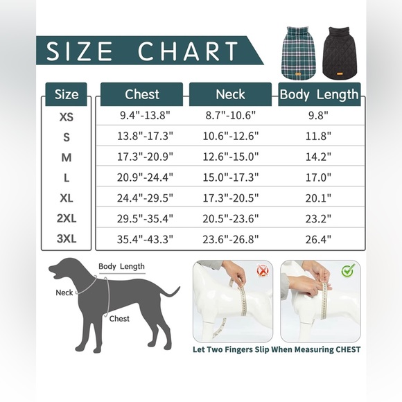 NWT XS reversible British-style dog coat; green and black plaid - Picture 8 of 8